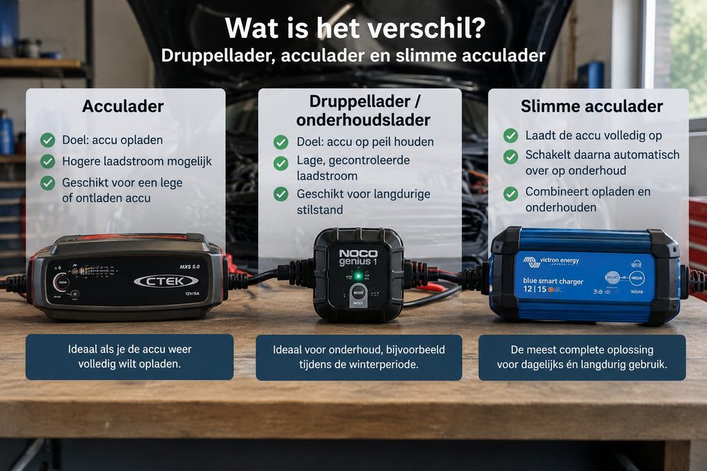 Verschil tussen druppellader en acculader uitgelegd