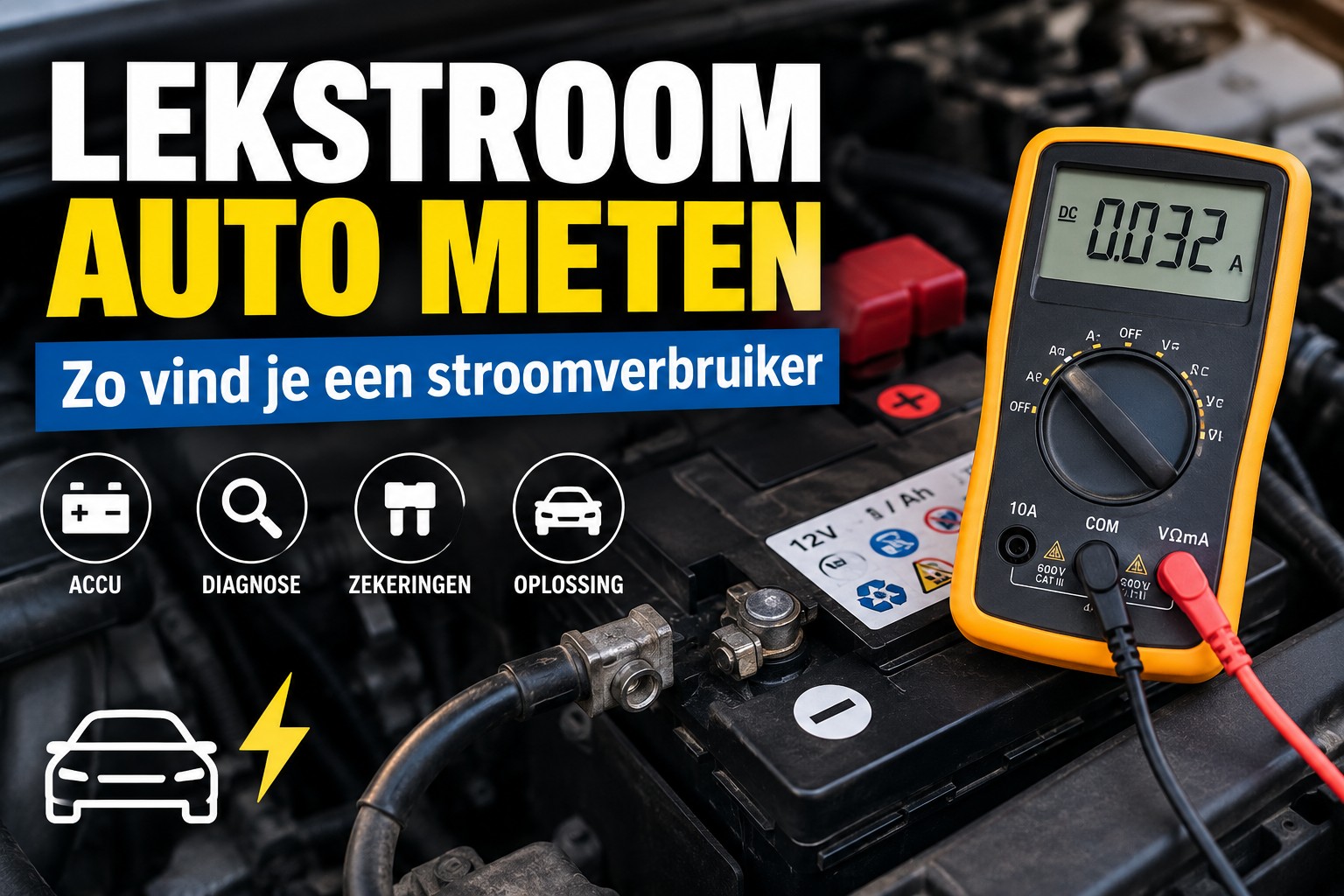 lekstroom auto meten met multimeter